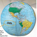 Light Blue Inflatable Political Globe (12")